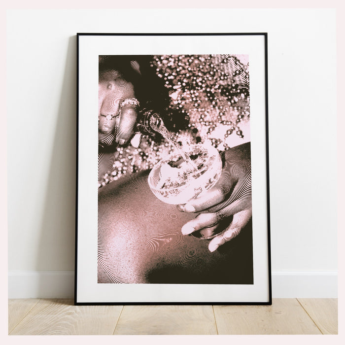 Fashion Girl Print | Disco Print | Girls Drinking Print | Fashion Wall Art | Stylish Wall Art | Black And White Art | Funky Prints | Trendy