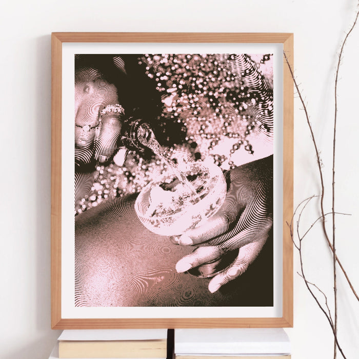 Fashion Girl Print | Disco Print | Girls Drinking Print | Fashion Wall Art | Stylish Wall Art | Black And White Art | Funky Prints | Trendy