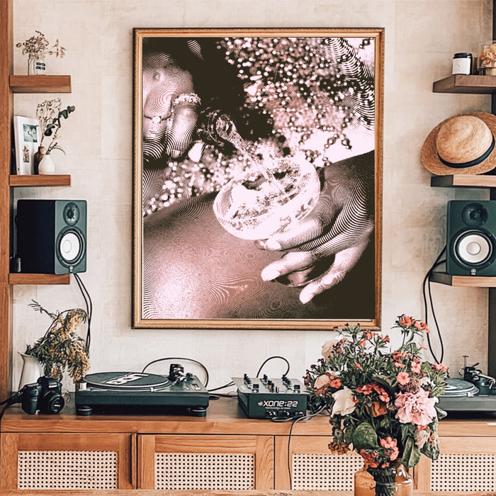 Fashion Girl Print | Disco Print | Girls Drinking Print | Fashion Wall Art | Stylish Wall Art | Black And White Art | Funky Prints | Trendy