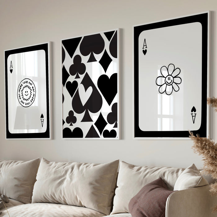 Trendy Retro Wall Art Set Of 9, Retro Trendy Aesthetic Print, Black and White Poster, Lucky You Poster, Trendy Wall Art, Funny Art, Digital,