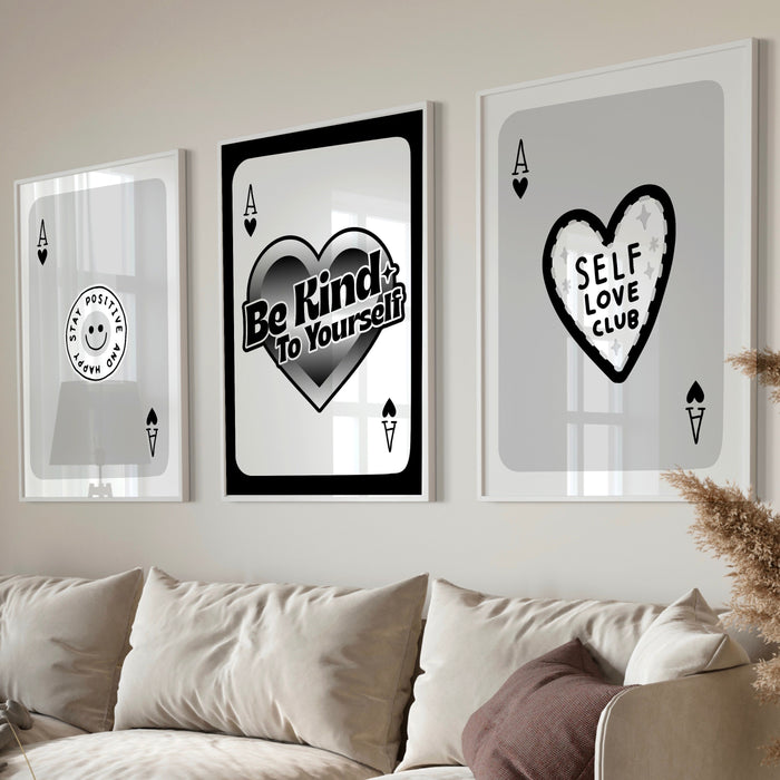 Trendy Retro Wall Art Set Of 9, Retro Trendy Aesthetic Print, Black and White Poster, Lucky You Poster, Trendy Wall Art, Funny Art, Digital,