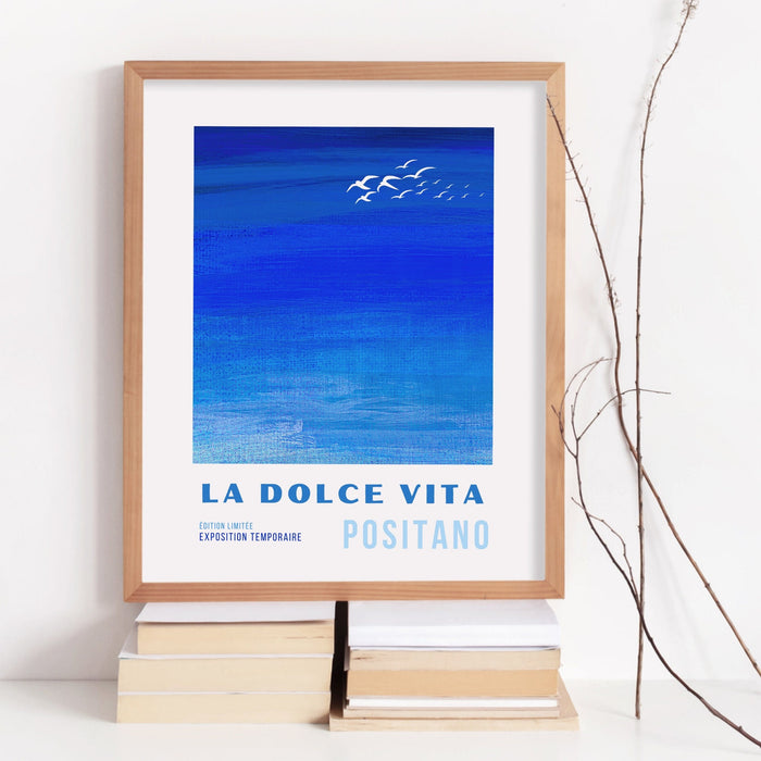 Trendy Retro Wall Art Set of 3 Retro Trendy Aesthetic Print Coastal Poster Blue Print Trendy Wall Art Abstract Art, Minimalist Digital Art