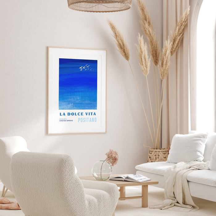 Trendy Retro Wall Art Set of 3 Retro Trendy Aesthetic Print Coastal Poster Blue Print Trendy Wall Art Abstract Art, Minimalist Digital Art