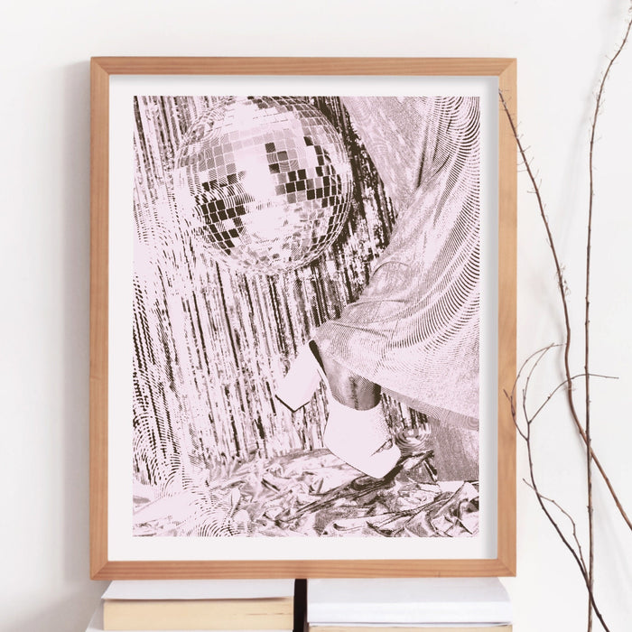 Fashion Girl Print | Disco Print | Girls Drinking Print | Fashion Wall Art | Stylish Wall Art | Black And White Art | Funky Prints