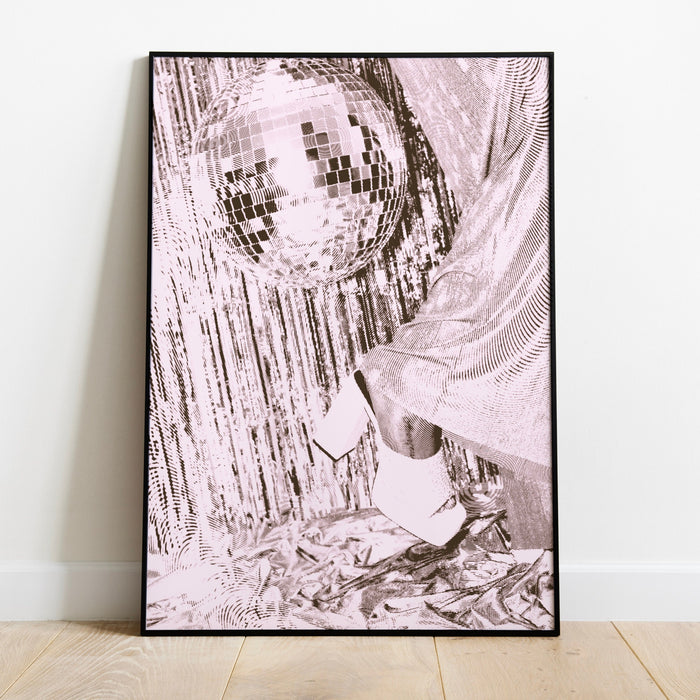 Fashion Girl Print | Disco Print | Girls Drinking Print | Fashion Wall Art | Stylish Wall Art | Black And White Art | Funky Prints
