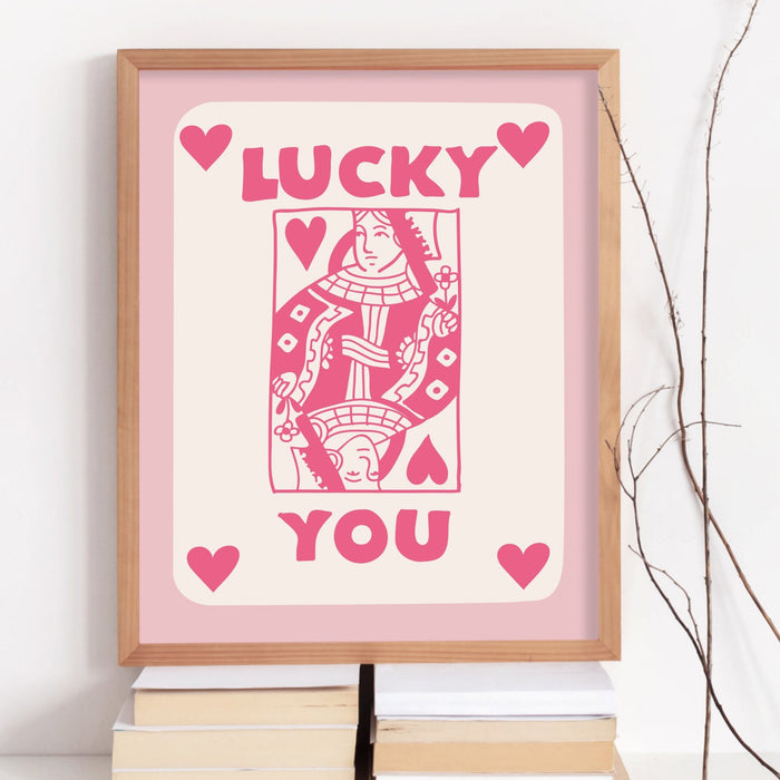 Trendy Retro Wall Art Set of 20 , Retro Trendy Aesthetic Print Pink and Green Poster, Lucky You Print, Trendy Wall Decor, Funny Art, Digital