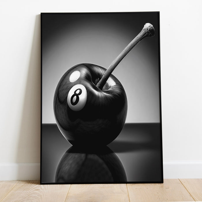 8 Ball Cherry Print Trendy Wall Art Minimalist Decor Retro cherry Dorm Room Art Large Printable Digital Download 1 print