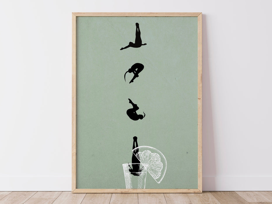 Cheers Print | Trendy Retro Wall Art Set Of 3 | Bar Cart Drinks Art | Bar Cart Accessories | Cheers Printable Wall Art | Digital Download