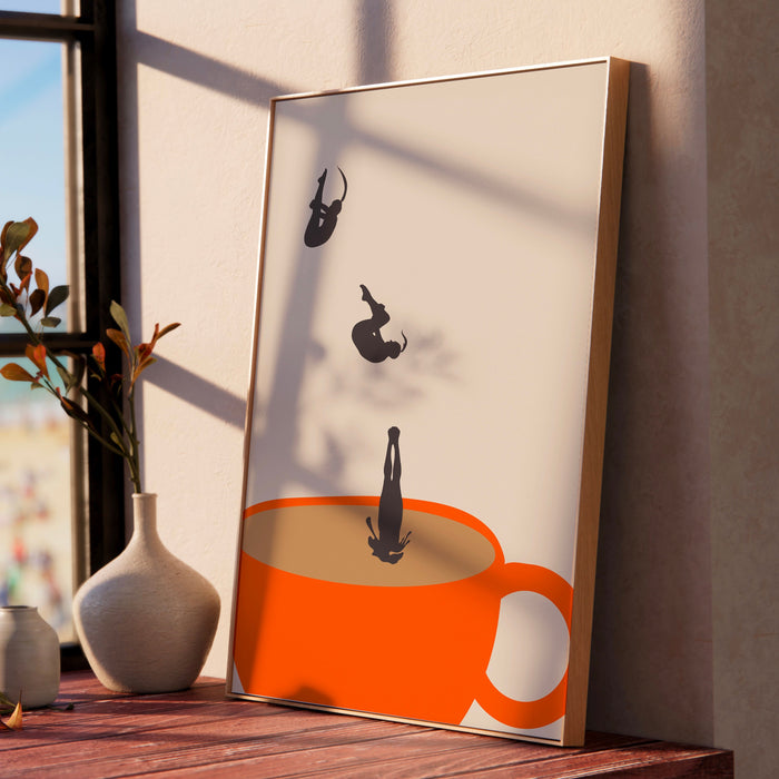 Coffee Print, Drink Poster, Modern Kitchen Decor, Retro Poster, Pop Art, Kitchen Art, Exhibition Poster, Illustration, Coffee Lover