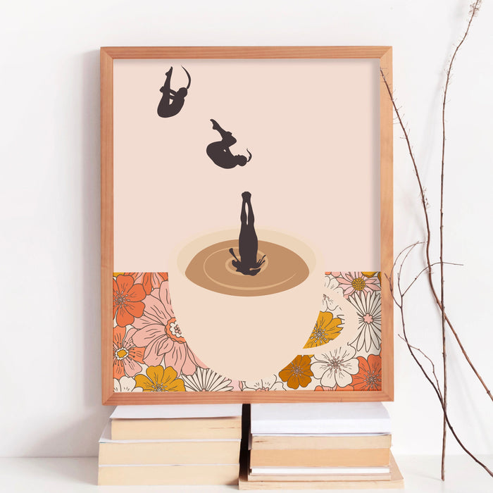 Coffee Print, Drink Poster, Modern Kitchen Decor, Retro Poster, Pop Art, Kitchen Art, Exhibition Poster, Illustration, Coffee Lover