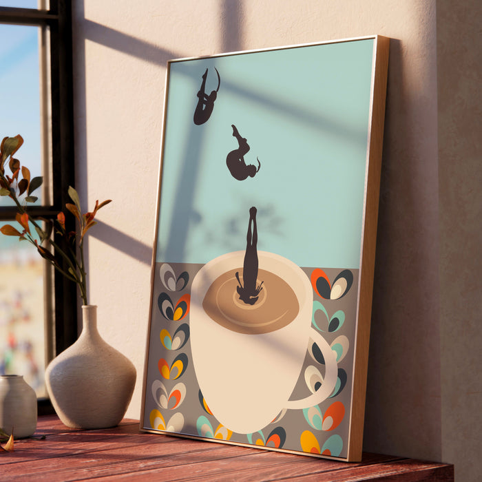 Coffee Print, Drink Poster, Modern Kitchen Decor, Retro Poster, Pop Art, Kitchen Art, Exhibition Poster, Illustration, Coffee Lover