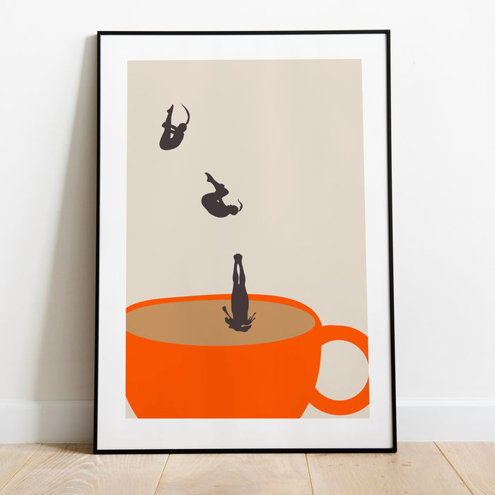 Coffee Print, Drink Poster, Modern Kitchen Decor, Retro Poster, Pop Art, Kitchen Art, Exhibition Poster, Illustration, Coffee Lover