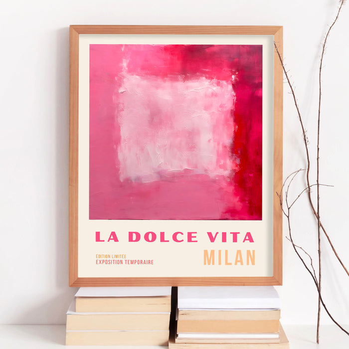 Vibrant Pink and Orange Abstract Digital Art Contemporary Wall Decor Digital Download, 70s Style Poster, Travel Poster, Printable set of 3,