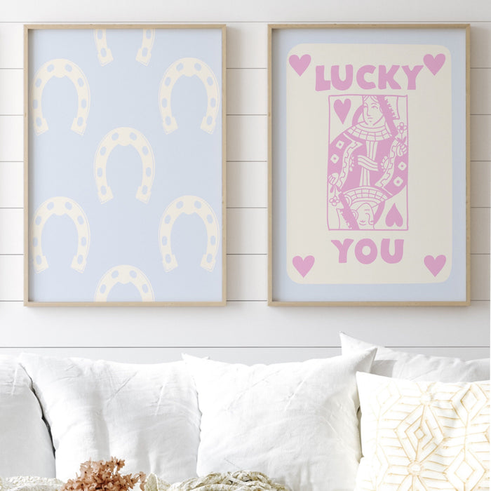 Trendy Retro Wall Art Set of 12,Retro Trendy Aesthetic Print,Lucky You Poster,Pink Print,Trendy Wall Art,Funny Art, Minimalist, Digital Art