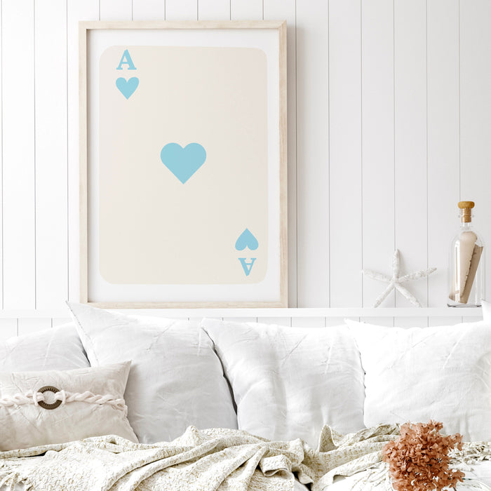 Trendy Retro Wall Art Set of 2 ,Retro Trendy Aesthetic Print, Lucky You Heart Poster, Pale Blue Green Print, Funny Art,  Minimalist, Digital