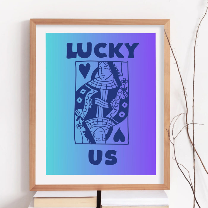 Trendy Retro Wall Art Set of 3, Retro Trendy Aesthetic Print, Lucky You Poster, Rainbow Wall Art,Funny Art, Minimalist, Digital Art