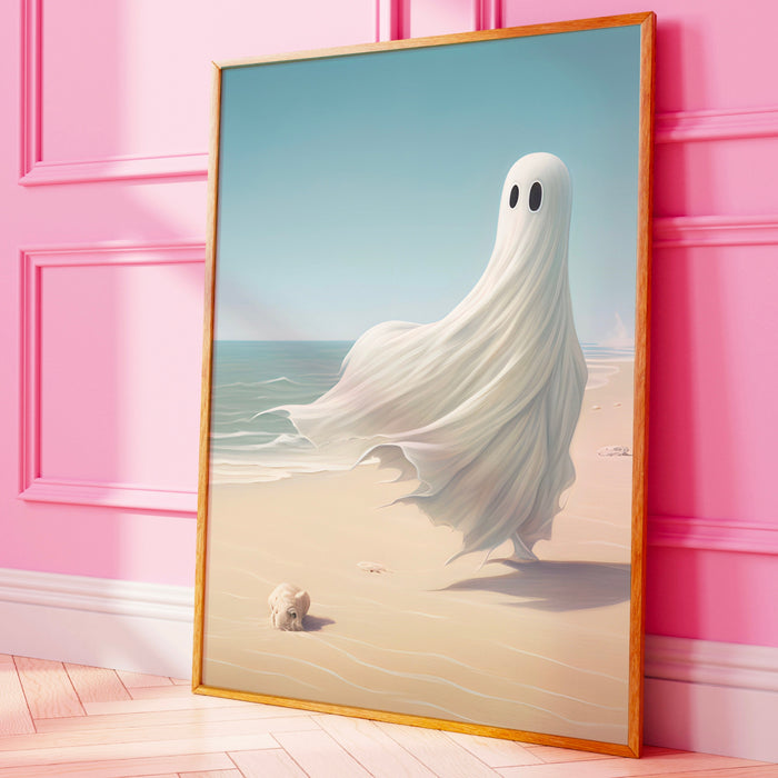 Trendy Halloween Gallery Set of 6, Cute Beach Ghost Halloween Printable, Retro Fall, Fall Printable, Set of 6, Landscape