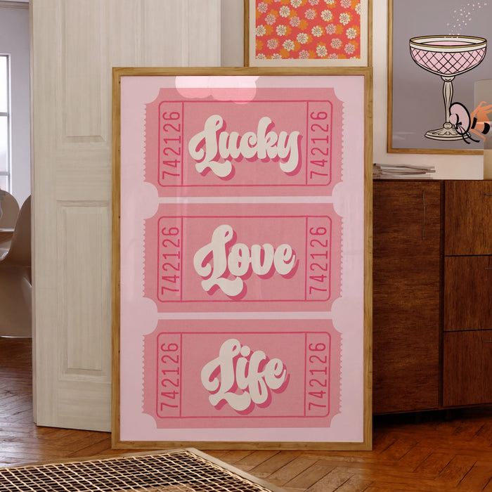 Trendy Retro Wall Art Set of 9,Retro Trendy Aesthetic Print,Lucky You Poster,Pink Print,Trendy Wall Art,Funny Art, Minimalist, Digital Art