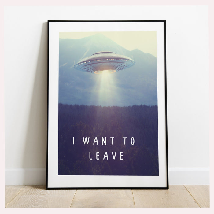 I Believe UFO Poster, Trendy Retro Wall Art Set of 2,  Spaceship Prints, Funny Art, Boys Dorm Wall decor, Boy Gift, Digital Download