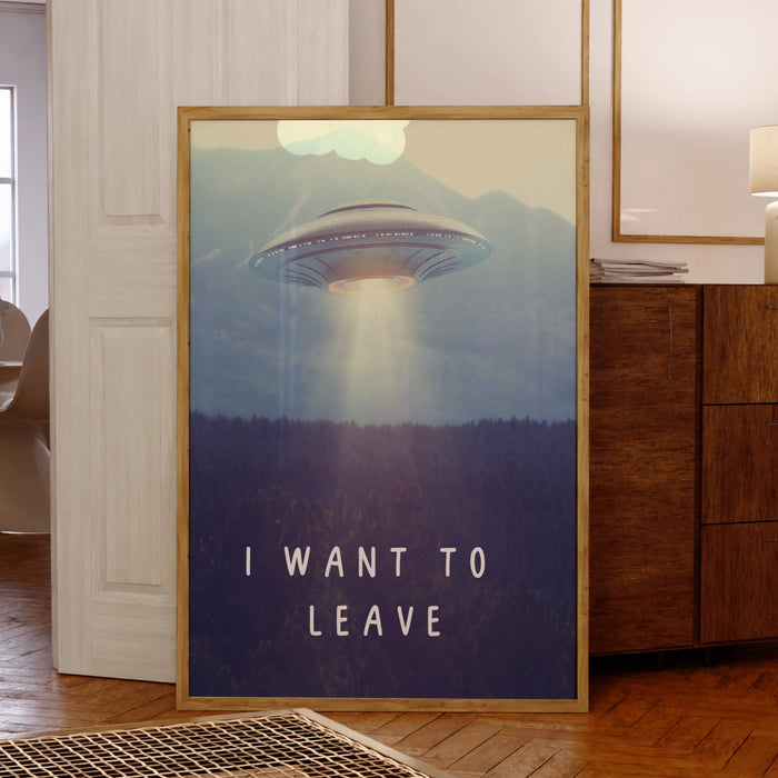 I Believe UFO Poster, Trendy Retro Wall Art Set of 2,  Spaceship Prints, Funny Art, Boys Dorm Wall decor, Boy Gift, Digital Download