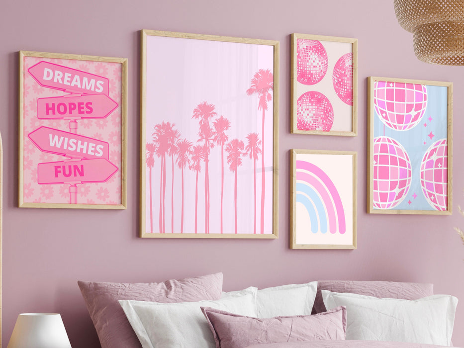 Trendy Retro Wall Art Set of 10,Retro Trendy Aesthetic Print,Lucky You Poster,Pink Print,Trendy Wall Art,Funny Art, Minimalist, Digital Art