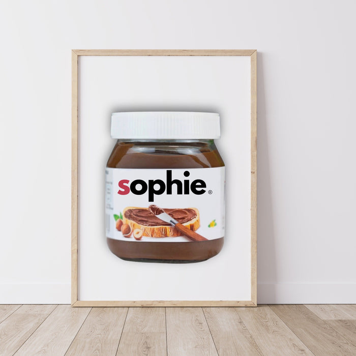 Personalised Chocolate Spread Digital Download, Retro Dorm Wall Art, Custom Wall Print, Nutella Lover Gift, Funny Wall Decor, Dorm Decor