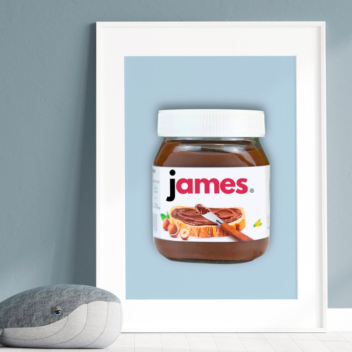 Personalised Chocolate Spread Digital Download, Retro Dorm Wall Art, Custom Wall Print, Nutella Lover Gift, Funny Wall Decor, Dorm Decor