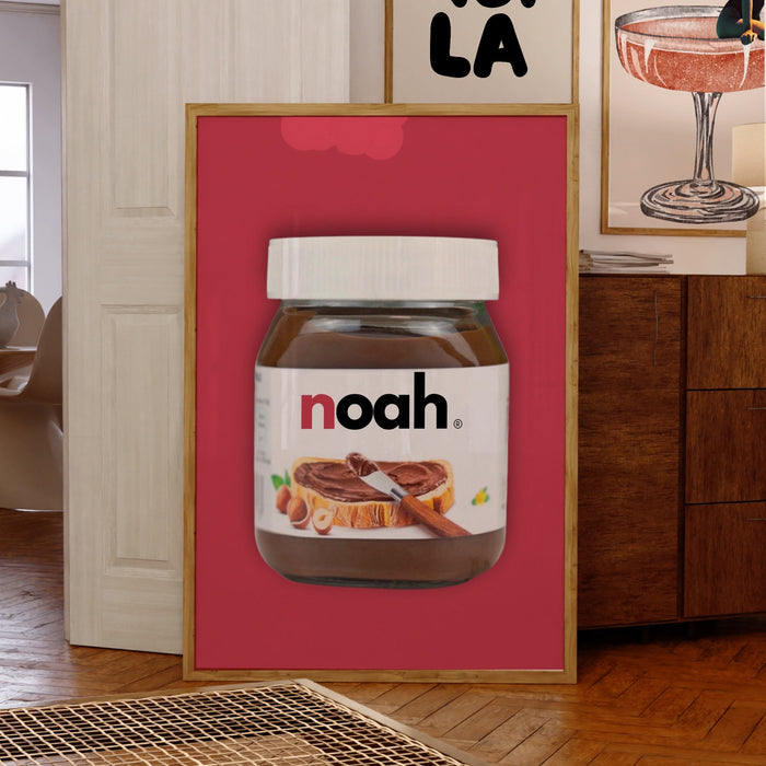 Personalised Chocolate Spread Digital Download, Retro Dorm Wall Art, Custom Wall Print, Nutella Lover Gift, Funny Wall Decor, Dorm Decor