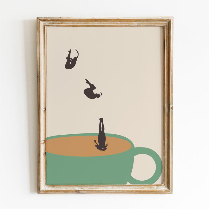 Coffee Print, Drink Poster, Modern Kitchen Decor, Retro Poster, Pop Art, Kitchen Art, Exhibition Poster, Illustration, Coffee Lover