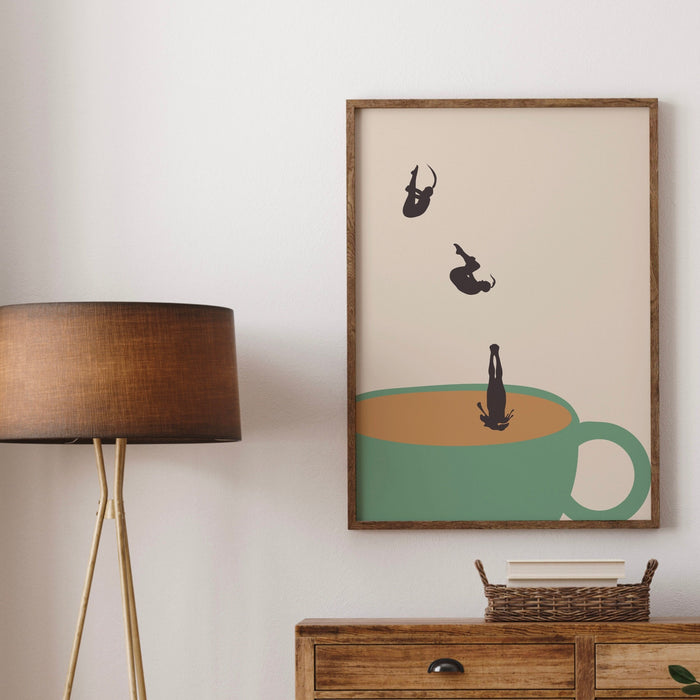 Coffee Print, Drink Poster, Modern Kitchen Decor, Retro Poster, Pop Art, Kitchen Art, Exhibition Poster, Illustration, Coffee Lover