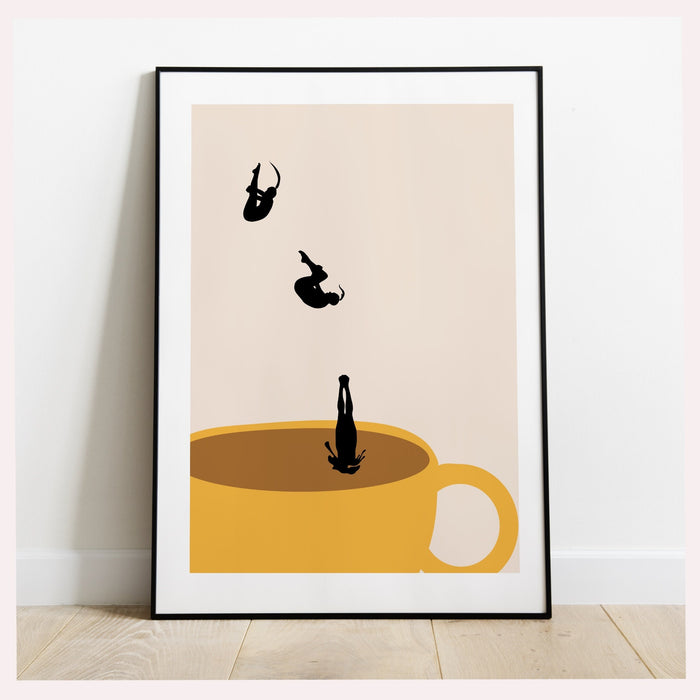 Coffee Print, Drink Poster, Modern Kitchen Decor, Retro Poster, Pop Art, Kitchen Art, Exhibition Poster, Illustration, Coffee Lover