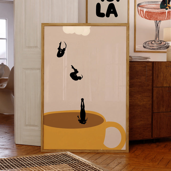 Coffee Print, Drink Poster, Modern Kitchen Decor, Retro Poster, Pop Art, Kitchen Art, Exhibition Poster, Illustration, Coffee Lover