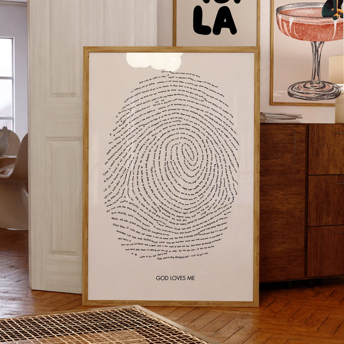 Aesthetic Wall Decor God's Loves Me Heart Gift for Christian Art-Gift for Daughter-God Child Gift-Digital Downloads Wall Art