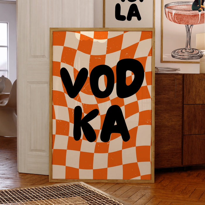 Vodka Happy Hour-Digital Download-Martini Art-Retro Print-Cheers Art Print-Trendy Art-70s Art Print-Girly Art-Cocktail Art-Preppy Bar Art