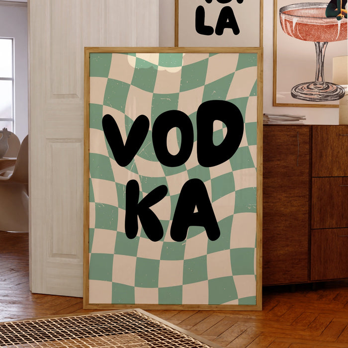 Vodka Happy Hour-Digital Download-Martini Art-Retro Print-Cheers Art Print-Trendy Art-70s Art Print-Girly Art-Cocktail Art-Preppy Bar Art