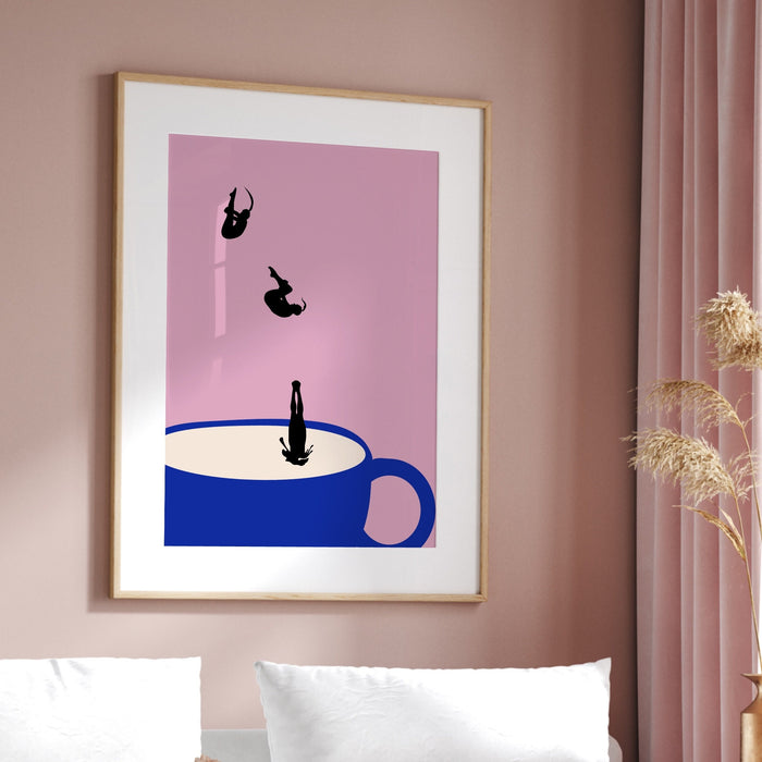 Coffee Print, Drink Poster, Modern Kitchen Decor, Retro Poster, Pop Art, Kitchen Art, Exhibition Poster, Illustration, Coffee Lover