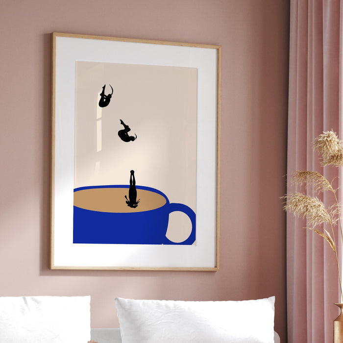 Coffee Print, Drink Poster, Modern Kitchen Decor, Retro Poster, Pop Art, Kitchen Art, Exhibition Poster, Illustration, Coffee Lover