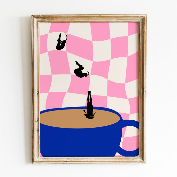 Coffee Print, Drink Poster, Modern Kitchen Decor, Retro Poster, Pop Art, Kitchen Art, Exhibition Poster, Illustration, Coffee Lover