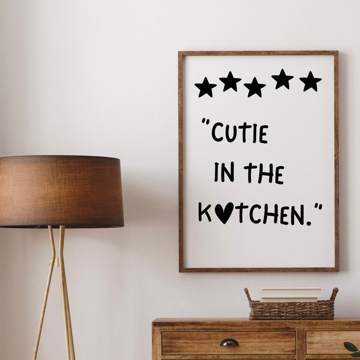 Cutie in the Kitchen Aesthetic Kitchen Wall Decor Trendy Retro Cooking Art Kitchen Wall Art Love Heart Art Print Bar Cart Digital Download
