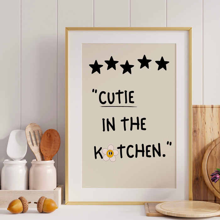 Neutral Aesthetic Kitchen Wall Decor Trendy Retro Cooking Art Kitchen Wall Art Print Minimalist Daisy Digital Download Foodie Gift