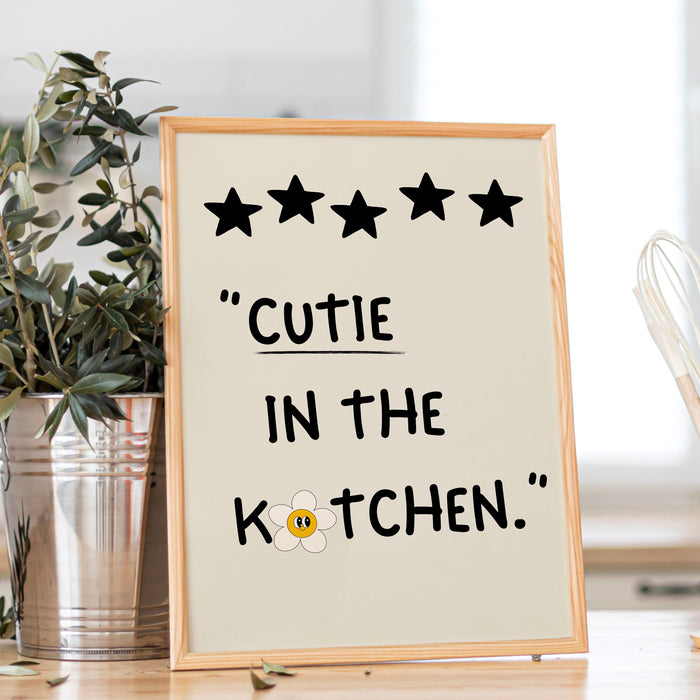 Neutral Aesthetic Kitchen Wall Decor Trendy Retro Cooking Art Kitchen Wall Art Print Minimalist Daisy Digital Download Foodie Gift