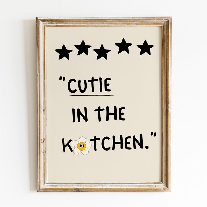 Neutral Aesthetic Kitchen Wall Decor Trendy Retro Cooking Art Kitchen Wall Art Print Minimalist Daisy Digital Download Foodie Gift