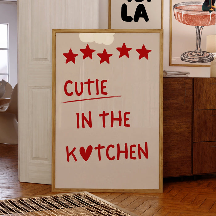 Cute Kitchen Aesthetic Wall Decor Trendy Retro Cooking Art Kitchen Wall Art Love Heart Art Print Bar Cart Digital Download