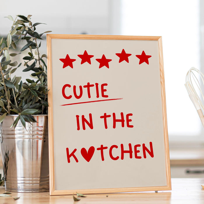 Cute Kitchen Aesthetic Wall Decor Trendy Retro Cooking Art Kitchen Wall Art Love Heart Art Print Bar Cart Digital Download
