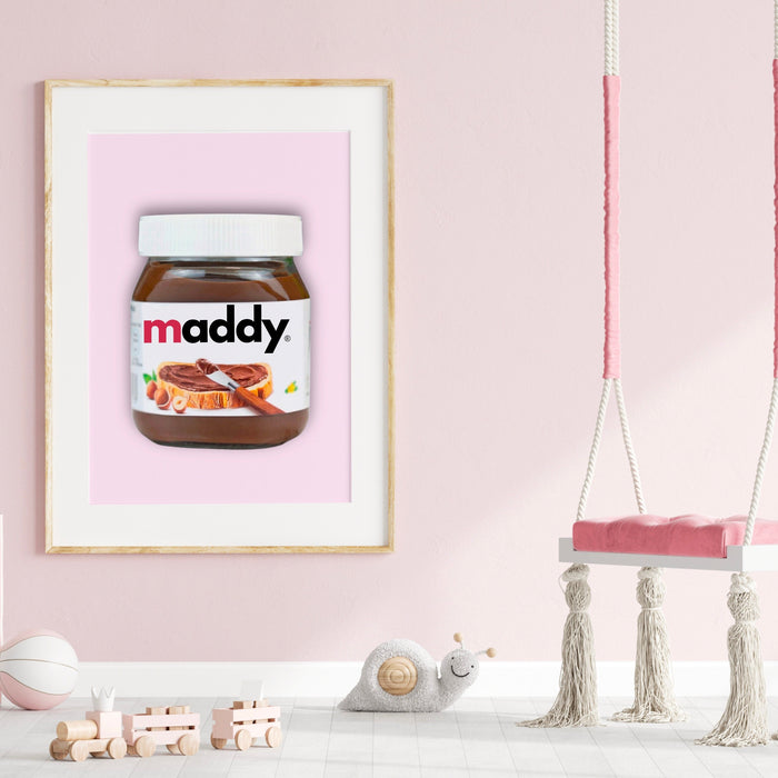 Personalised Chocolate Spread Digital Download, Retro Dorm Wall Art, Custom Wall Print, Nutella Lover Gift, Funny Wall Decor, Dorm Decor