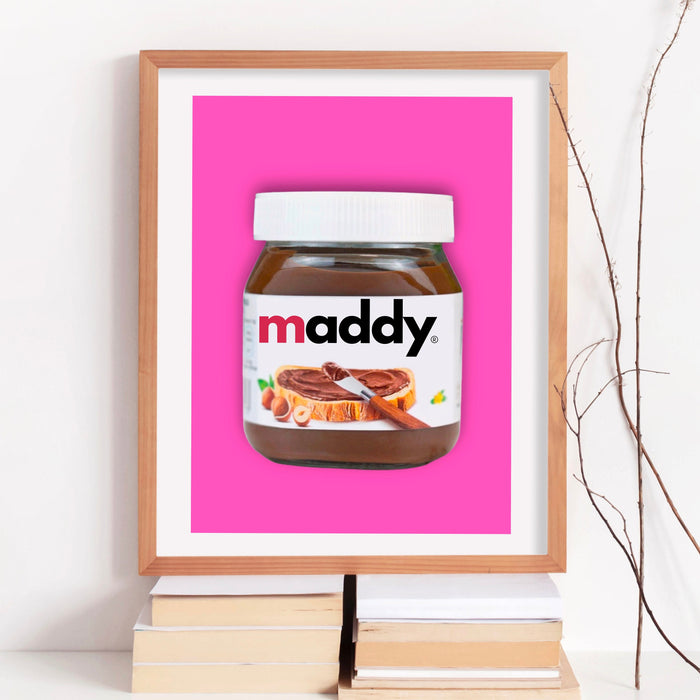 Personalised Chocolate Spread Digital Download, Retro Dorm Wall Art, Custom Wall Print, Nutella Lover Gift, Funny Wall Decor, Dorm Decor