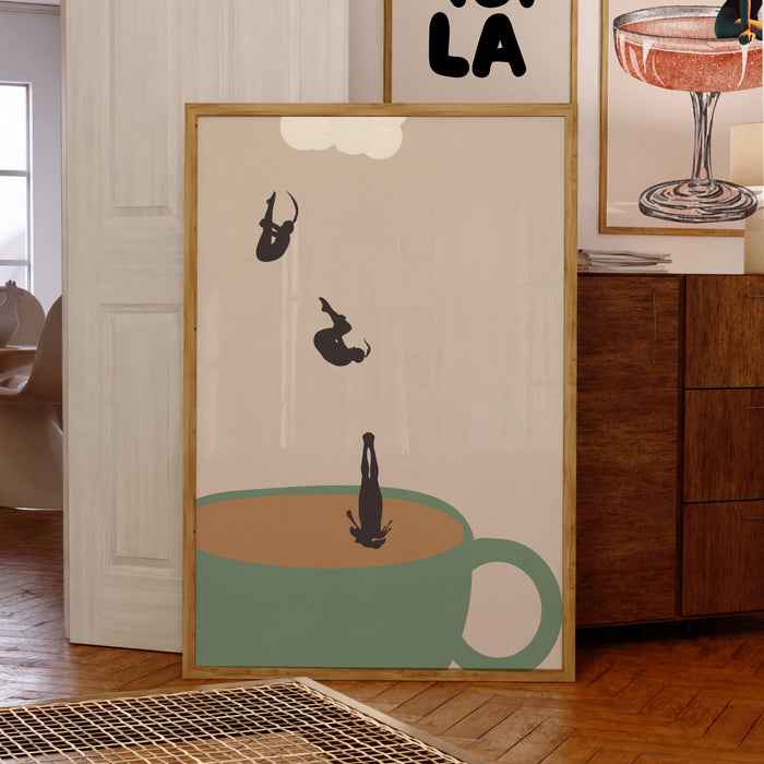 Coffee Print, Drink Poster, Modern Kitchen Decor, Retro Poster, Pop Art, Kitchen Art, Exhibition Poster, Illustration, Coffee Lover