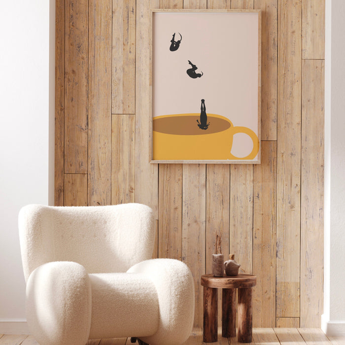 Coffee Print, Drink Poster, Modern Kitchen Decor, Retro Poster, Pop Art, Kitchen Art, Exhibition Poster, Illustration, Coffee Lover