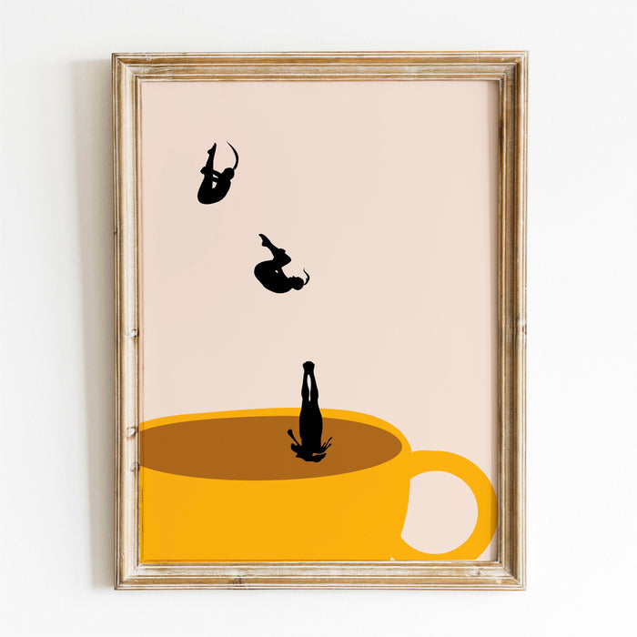 Coffee Print, Drink Poster, Modern Kitchen Decor, Retro Poster, Pop Art, Kitchen Art, Exhibition Poster, Illustration, Coffee Lover