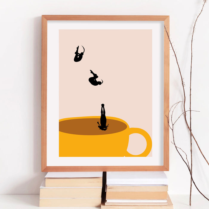 Coffee Print, Drink Poster, Modern Kitchen Decor, Retro Poster, Pop Art, Kitchen Art, Exhibition Poster, Illustration, Coffee Lover